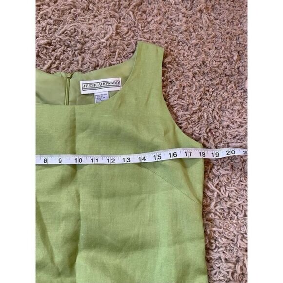 Vintage 90s green linen blend sheath dress with jacket size 8 - Picture 7 of 8